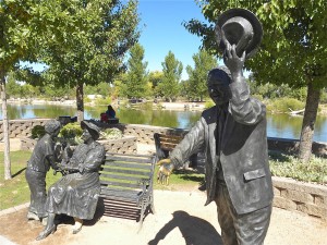 Carrie and Clyde Tingley still greet visitors to Tingley Beach in ABQ.